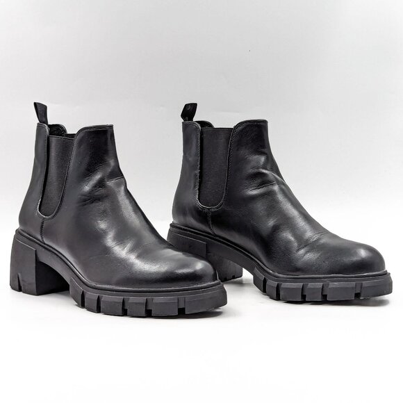 Steve Madden Women Faux Leather Howler Festival Lug Boots size 10 - Picture 1 of 11